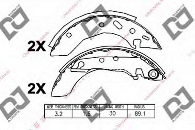 DJ PARTS bs1289 -  Комплект тормозных колодок